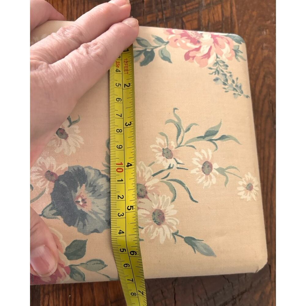 Vintage Green Fabric Covered Jewelry Box with Mirror - Picture 6 of 7